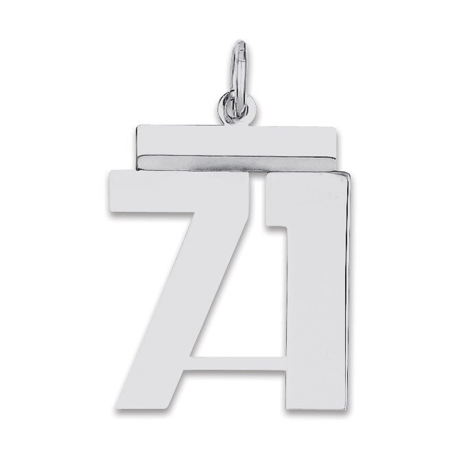 Pendant Number 71 Polished Sterling Silver Medium QMS71, MPN: QMS71, 191101278433