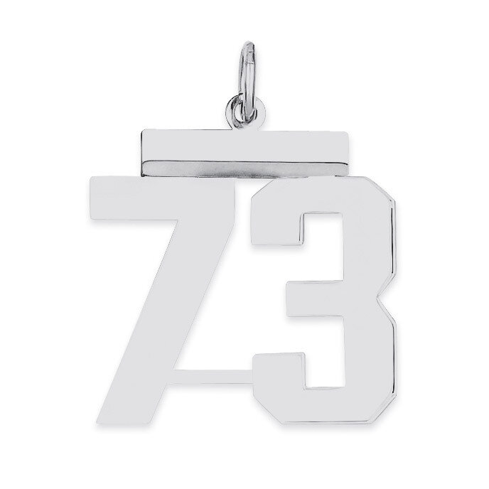 Pendant Number 73 Polished Sterling Silver Medium QMS73, MPN: QMS73, 191101278457