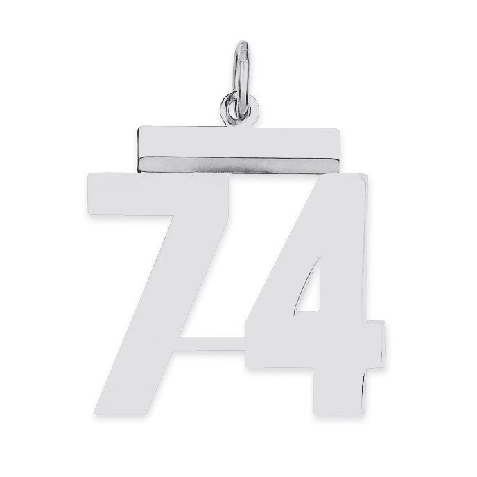 Pendant Number 74 Polished Sterling Silver Medium QMS74, MPN: QMS74, 191101278464