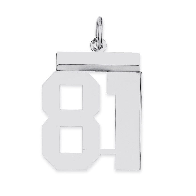 Pendant Number 81 Polished Sterling Silver Medium QMS81, MPN: QMS81, 191101278532