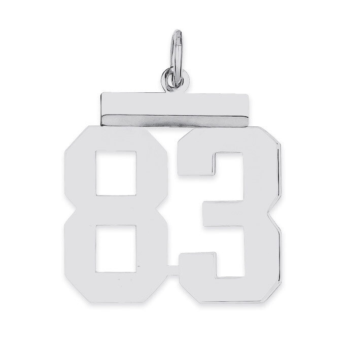 Pendant Number 83 Polished Sterling Silver Medium QMS83, MPN: QMS83, 191101278556