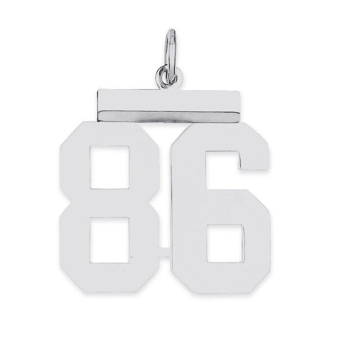 Pendant Number 86 Polished Sterling Silver Medium QMS86, MPN: QMS86, 191101278587