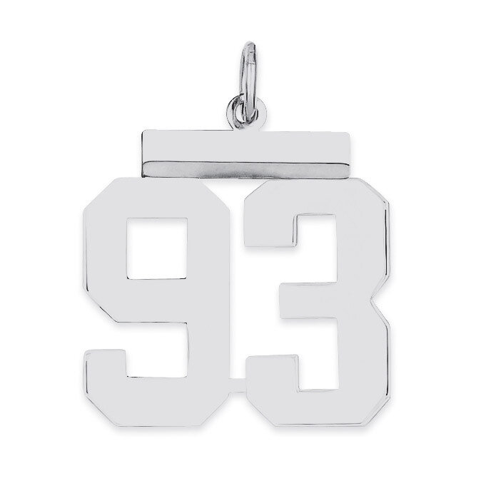 Pendant Number 93 Polished Sterling Silver Medium QMS93, MPN: QMS93, 191101278655