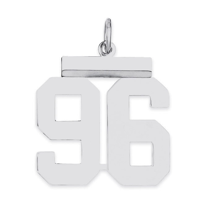 Pendant Number 96 Polished Sterling Silver Medium QMS96, MPN: QMS96, 191101278686