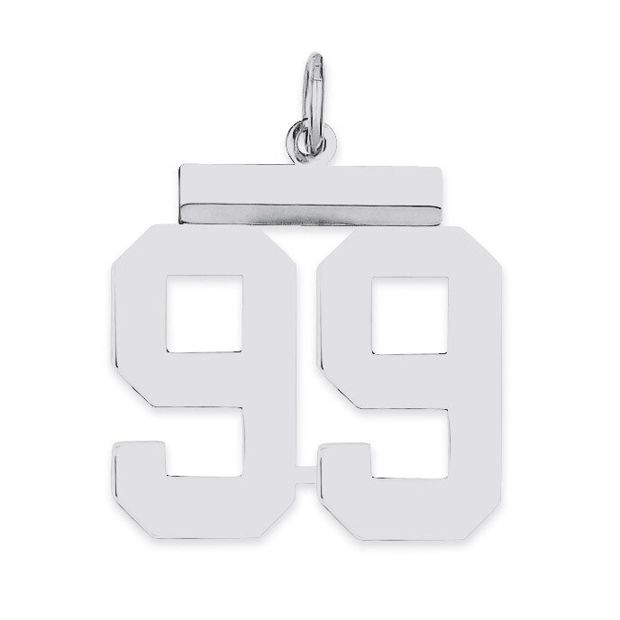 Pendant Number 99 Polished Sterling Silver Medium QMS99, MPN: QMS99, 191101278716