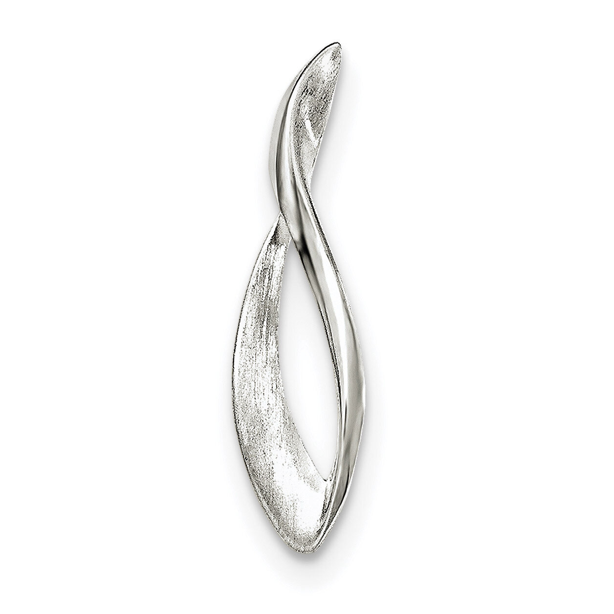 Satin Twisted Chain Slide Pendant Sterling Silver Polished QP4305