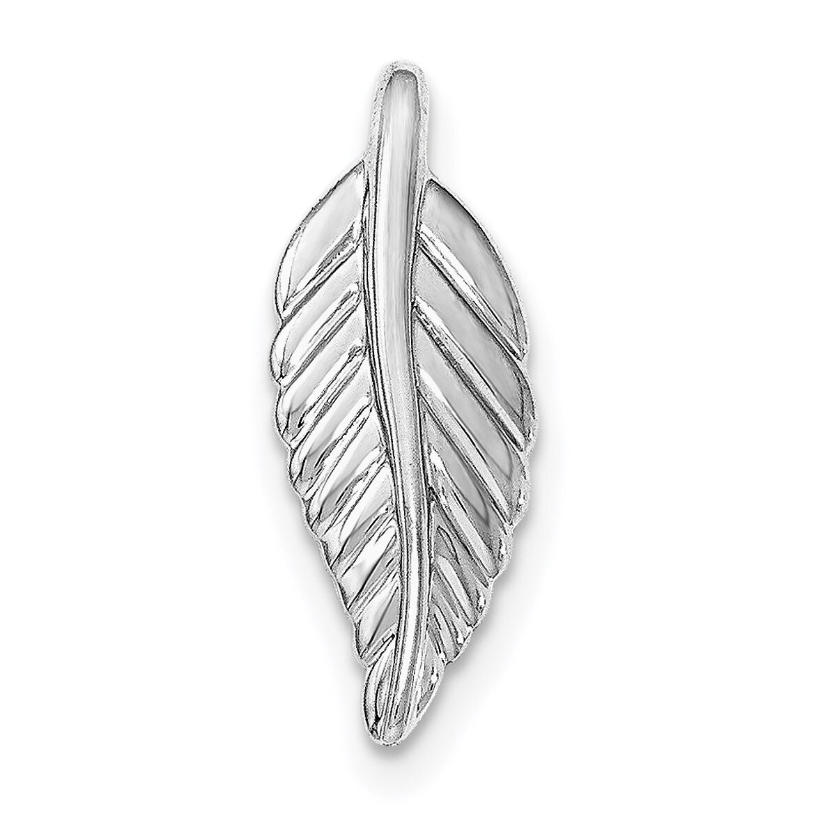 Feather Pendant Sterling Silver Rhodium-plated Polished QP4315