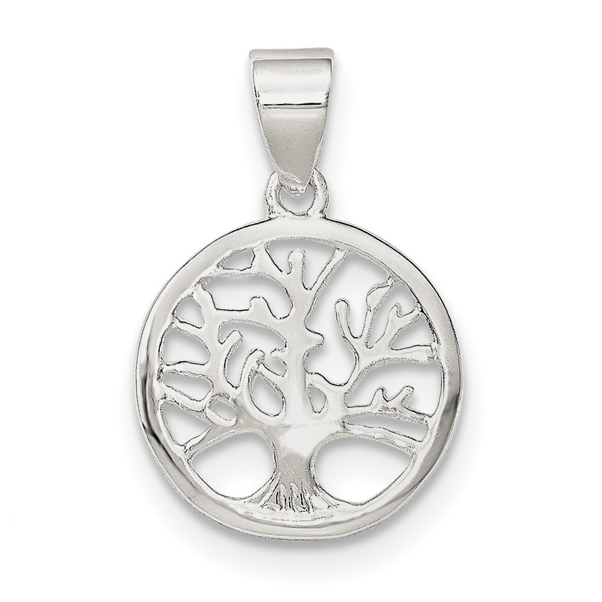 Round Tree Pendant Sterling Silver Polished QP4319