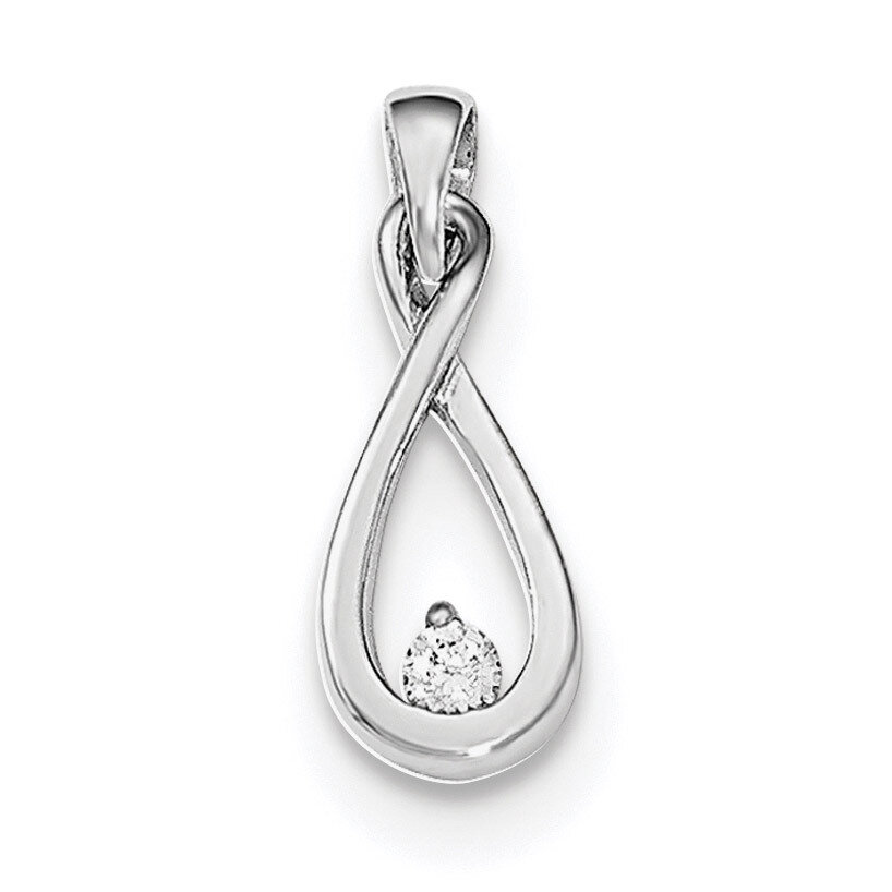 CZ Diamond Pendant Sterling Silver Rhodium-plated QP4345, MPN: QP4345, 191101362927