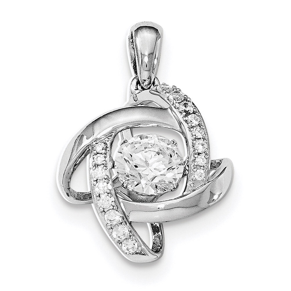 Vibrant Swarovski Zircon &amp; CZ Diamond Pendant Sterling Silver Platinum-plated QP4365, MPN: QP4365, …