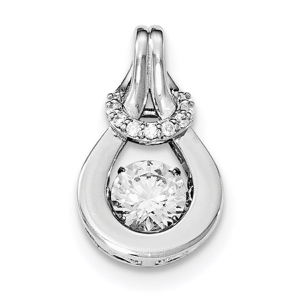 Vibrant CZ Diamond Knot Pendant Sterling Silver Platinum-plated QP4366, MPN: QP4366, 191101362620