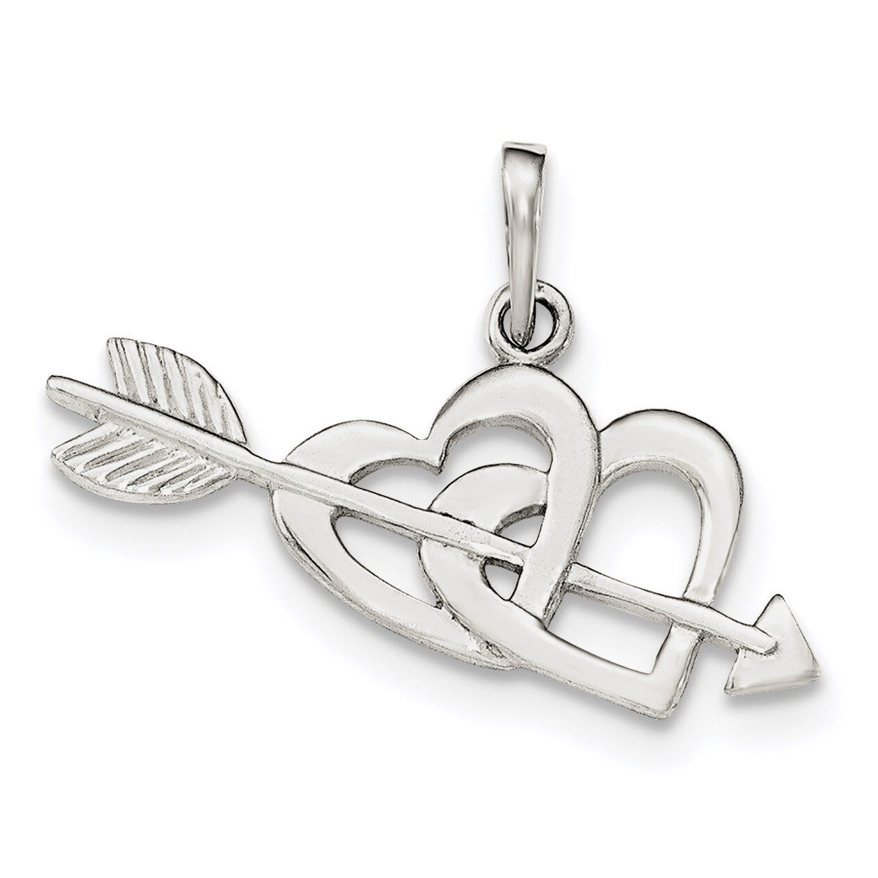 Heart and Arrow Pendant Sterling Silver Polished QP4431, MPN: QP4431, 191101459733
