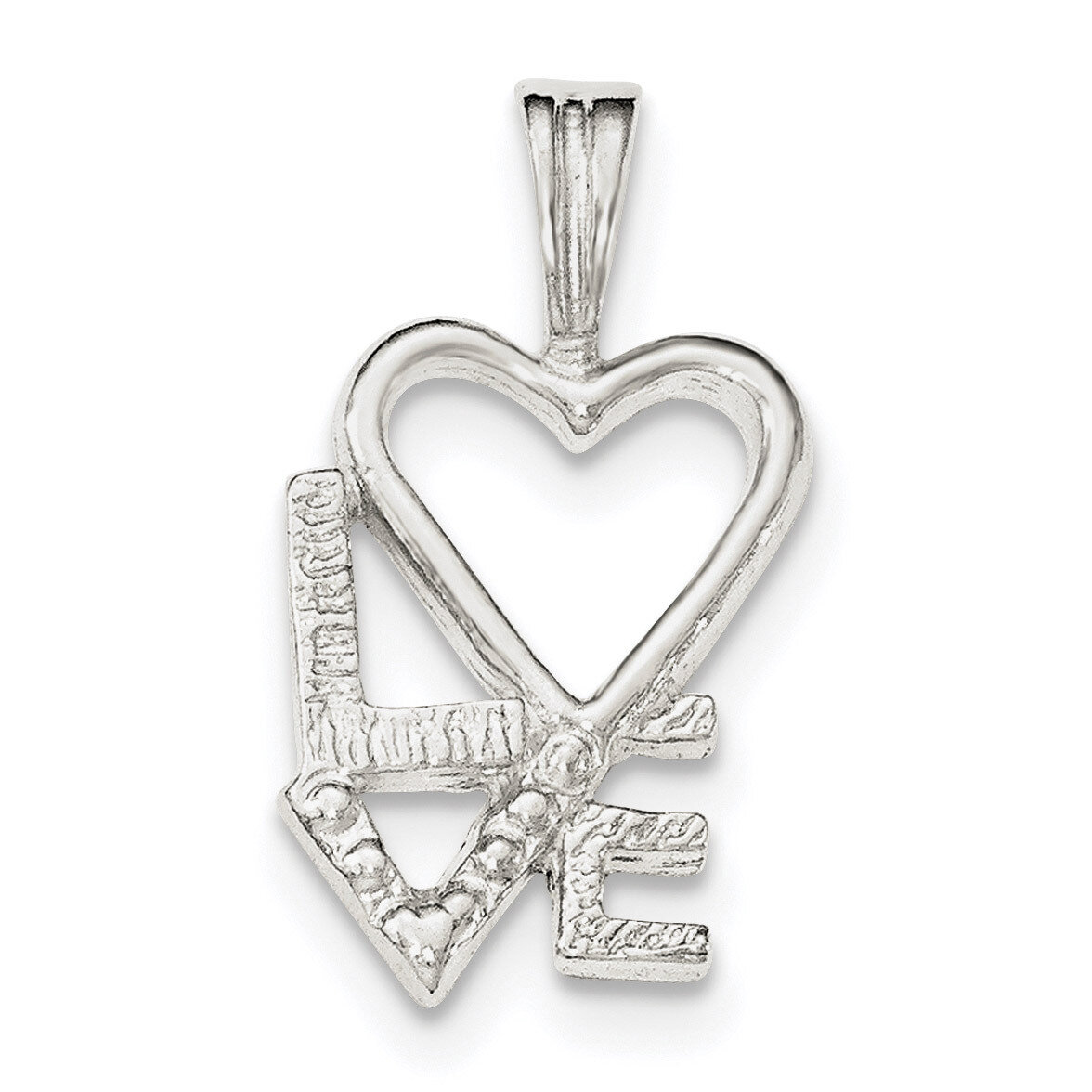 L HEART V E Chain Slide Pendant Sterling Silver Polished QP4434, MPN: QP4434, 191101359521