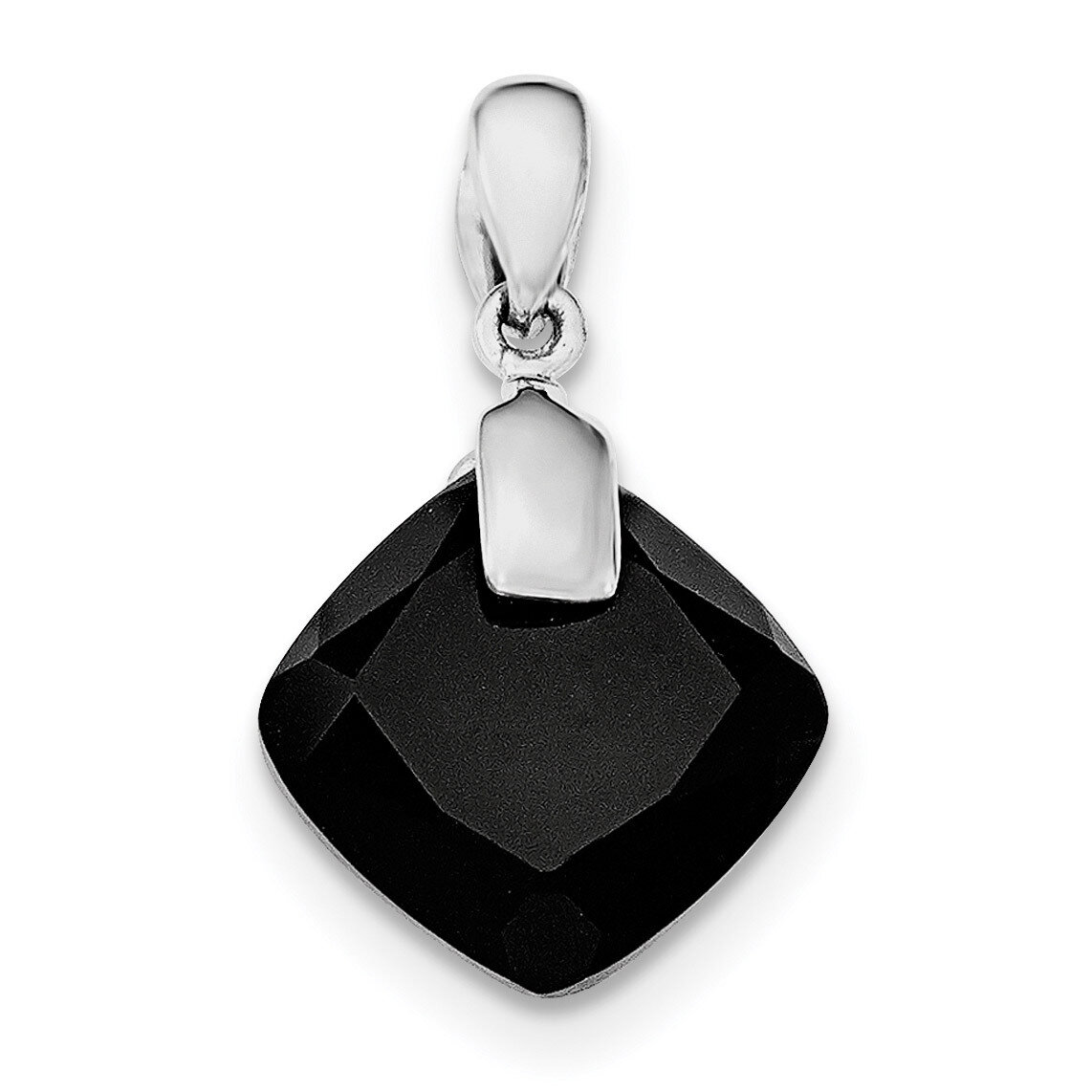 Black Agate Pendant Sterling Silver Rhodium-plated QP4487, MPN: QP4487,