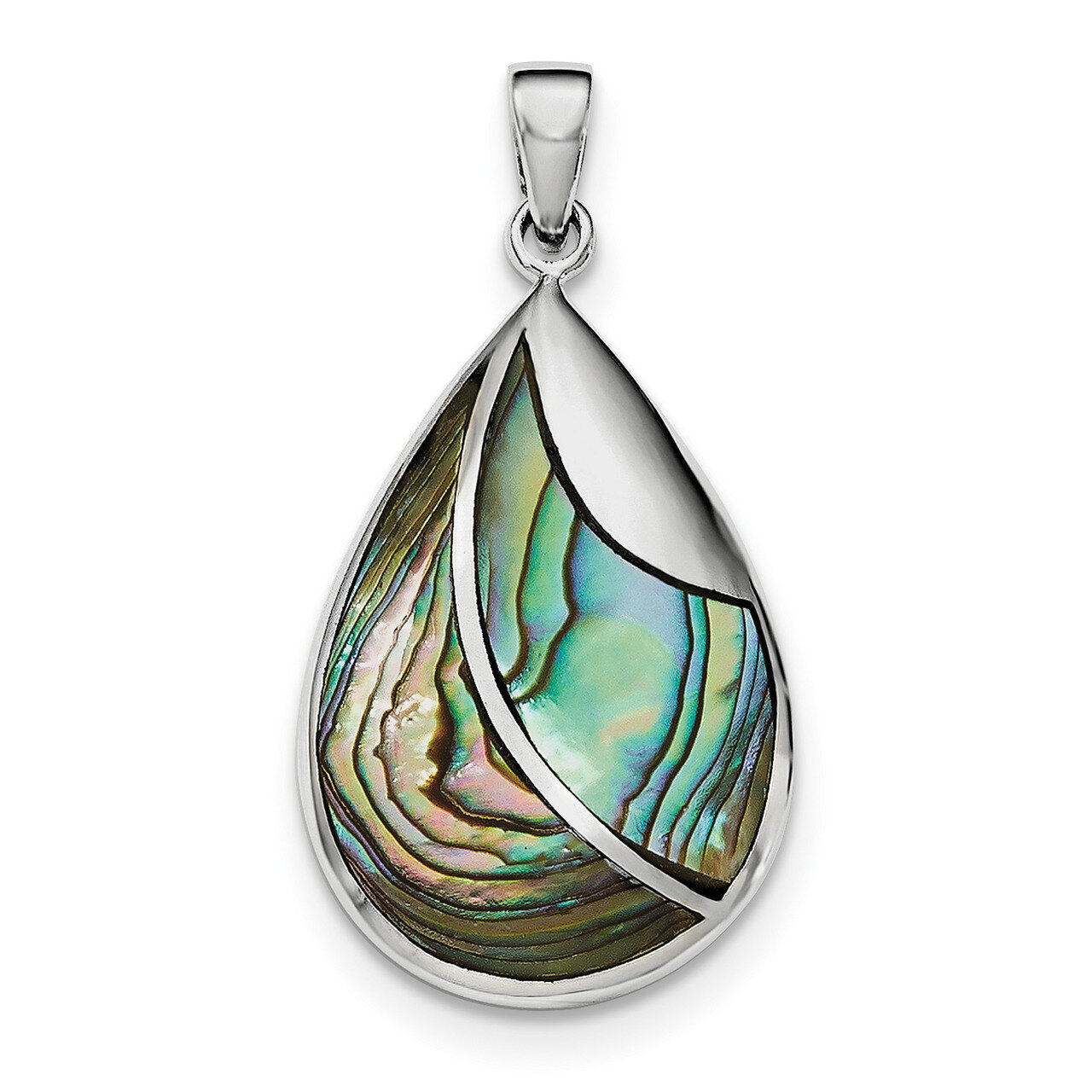 Abalone Pendant Sterling Silver Rhodium-plated Polished QP4505, MPN: QP4505,