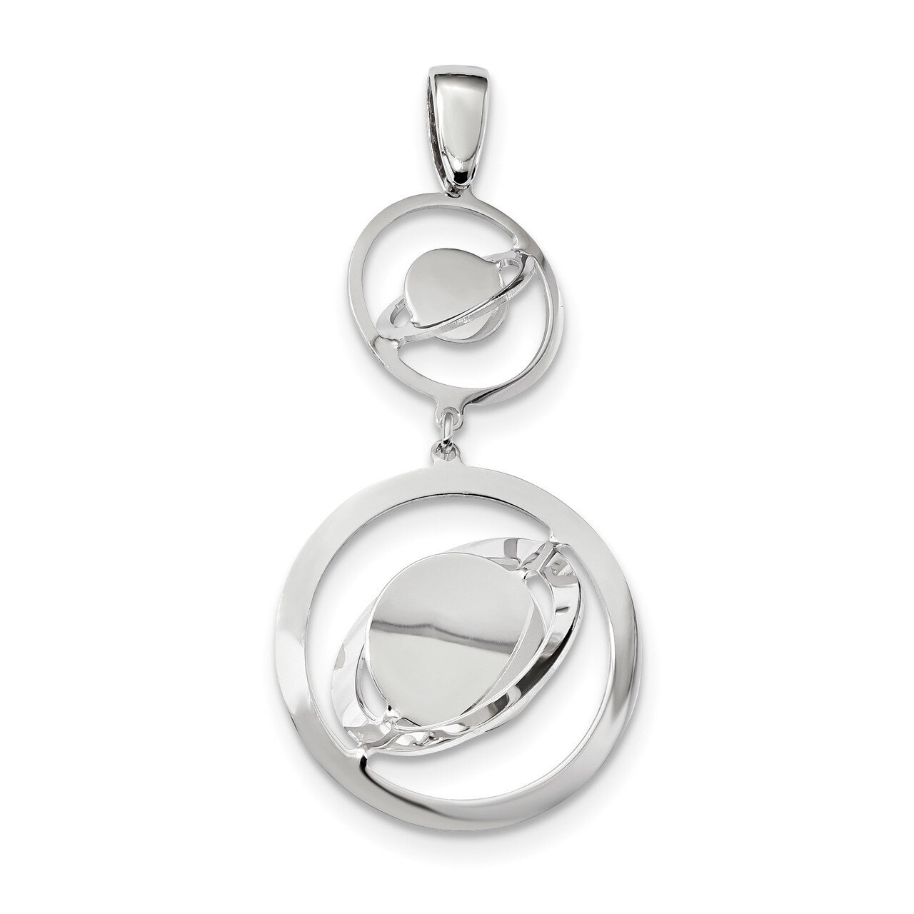 Twisted Circles Pendant Sterling Silver Rhodium-plated Polished QP4745, MPN: QP4745,