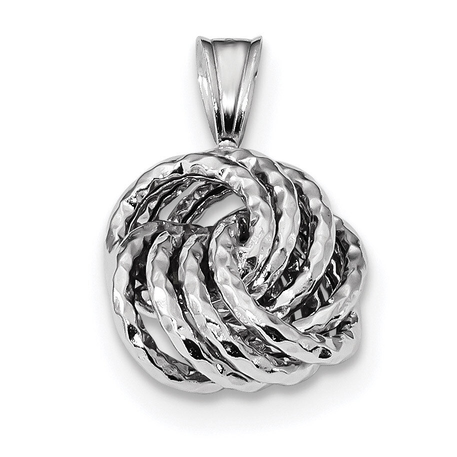 Love Knot Pendant Sterling Silver Rhodium-plated Textured QP4779, MPN: QP4779,