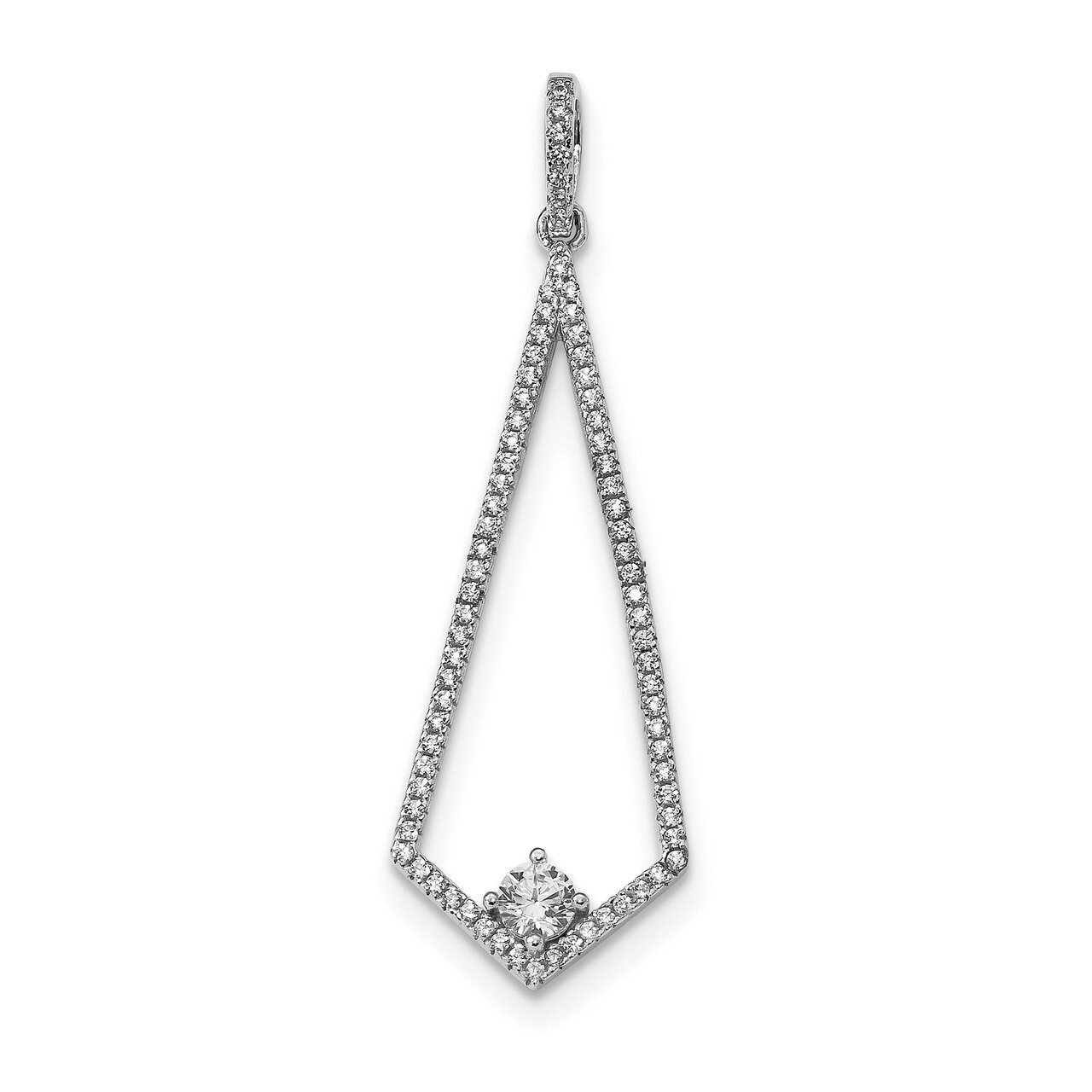 CZ Diamond Pendant Sterling Silver Rhodium-plated QP4786, MPN: QP4786,