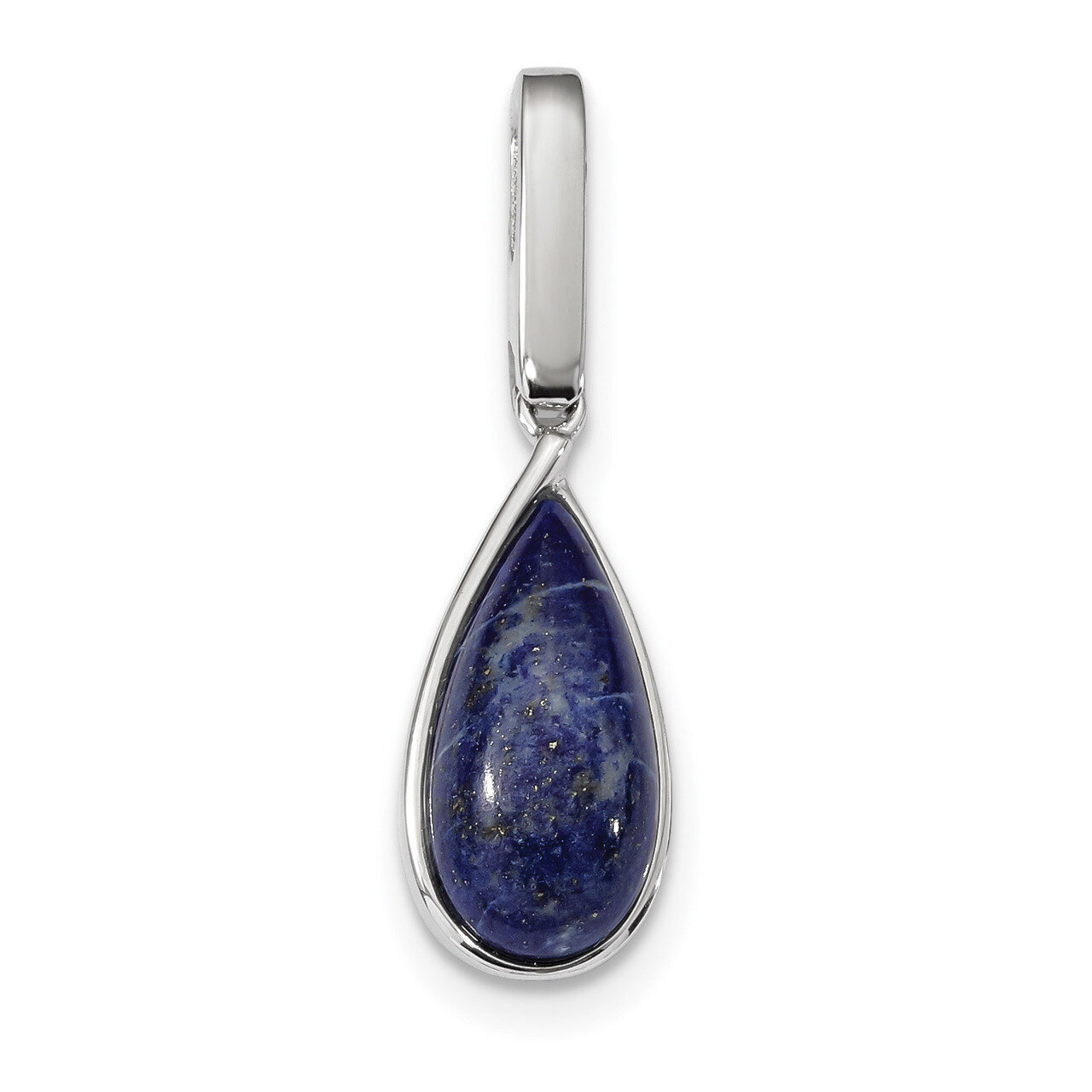 Natural Lapis Teardrop Pendant Sterling Silver Rhodium-plated QP4830