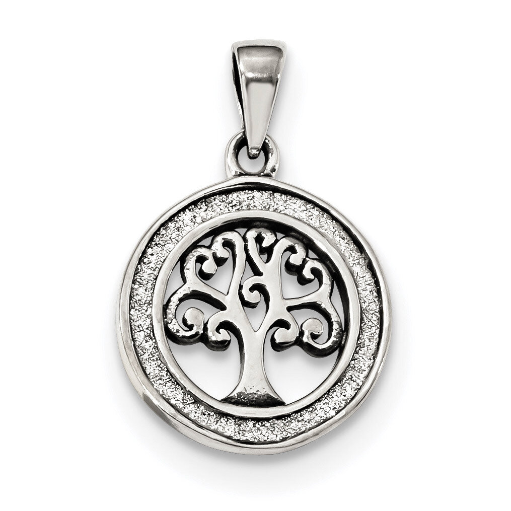 Enamel Glitter Enamel Tree in Circle Pendant Sterling Silver Antiqued QP4906, MPN: QP4906, 88677412…