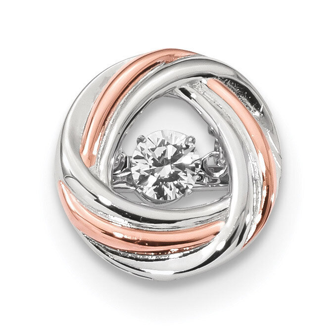 Rose-tone Vibrant Swar Zircon Chain Slide Sterling Silver Platinum-plated QP4933, MPN: QP4933, 8867…