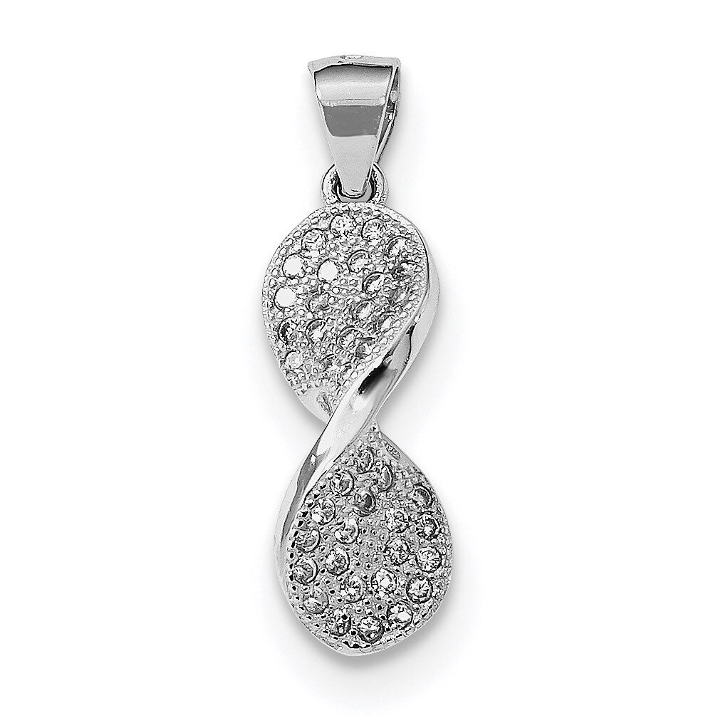 CZ Diamond Pendant Sterling Silver Rhodium-plated QP4943, MPN: QP4943,