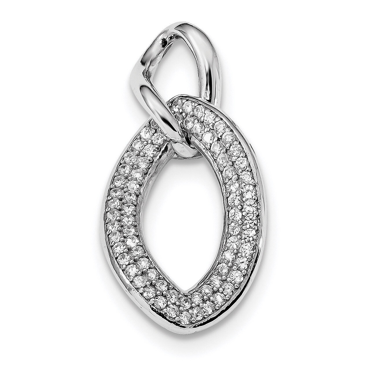 CZ Diamond Pendant Sterling Silver Rhodium-plated Polished QP4964, MPN: QP4964, 883957781389