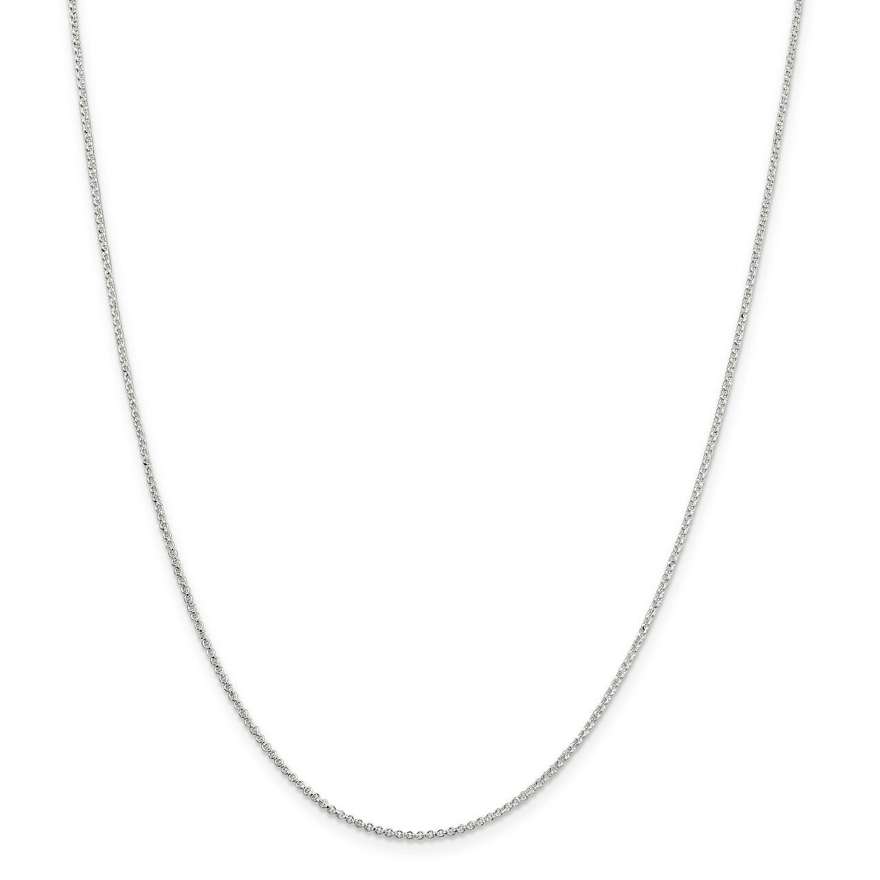 16 Inch 1.4 mm Polished Rolo Chain Sterling Silver QPE71-16