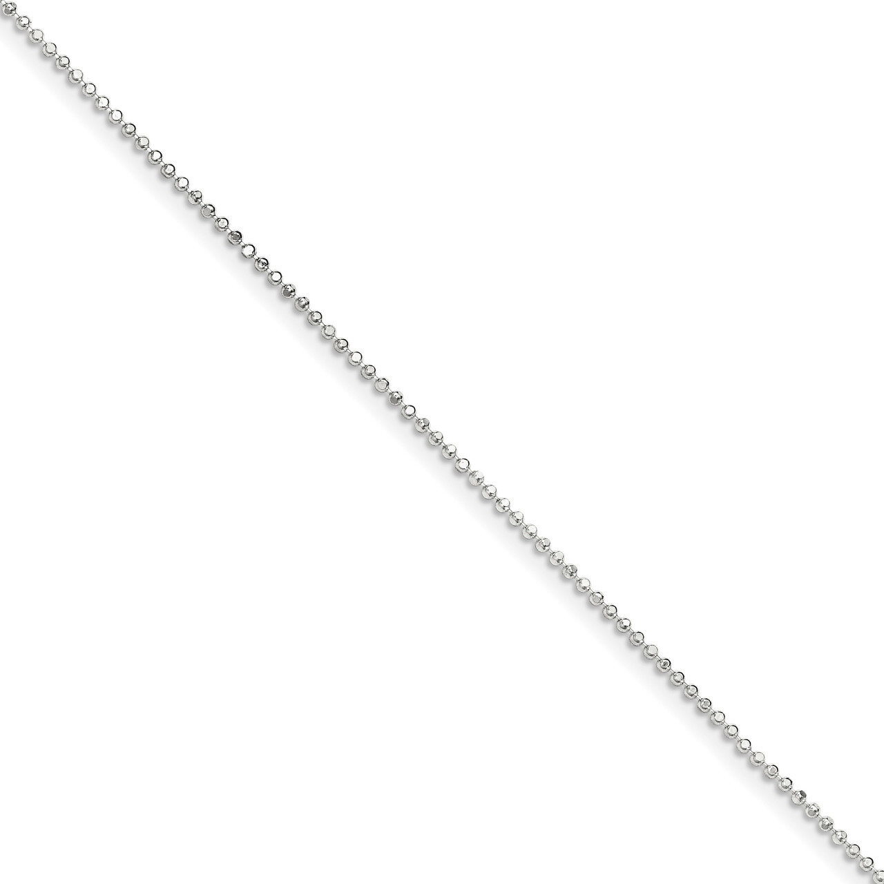 9 Inch 1.05mm Square Beaded Chain Sterling Silver QPE73-9