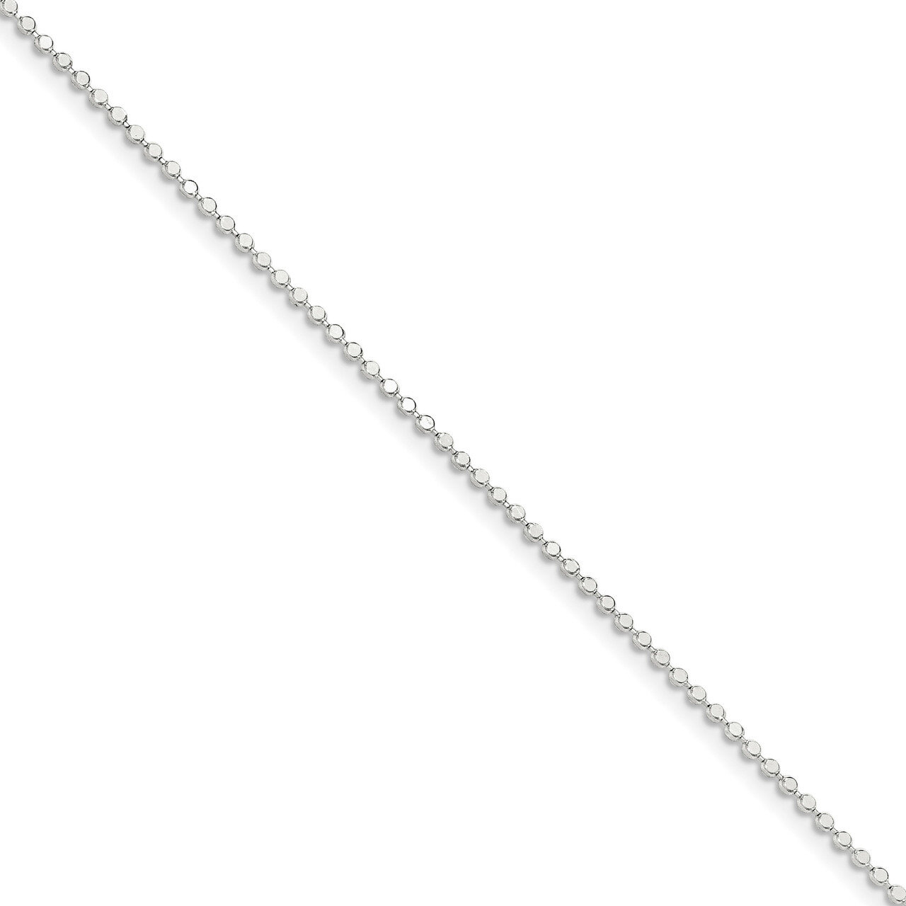 9 Inch 1.15mm Square Beaded Chain Sterling Silver QPE74-9
