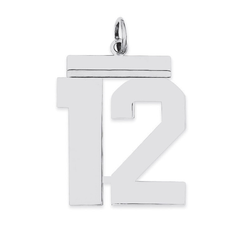 Charm Number 12 Polished Sterling Silver Large QPL12, MPN: QPL12, 191101280634