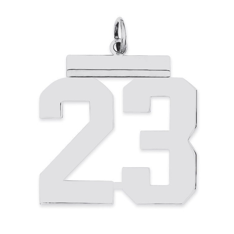 Charm Number 23 Polished Sterling Silver Large QPL23, MPN: QPL23, 191101280740