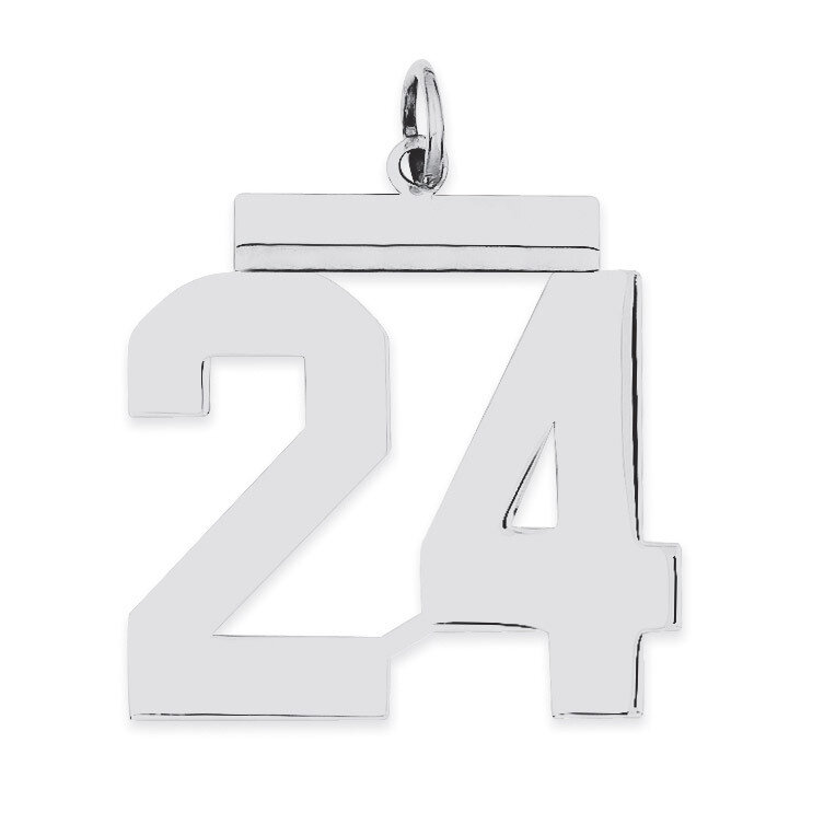 Charm Number 24 Polished Sterling Silver Large QPL24, MPN: QPL24, 191101280757