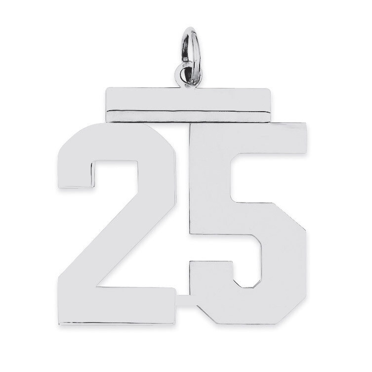 Charm Number 25 Polished Sterling Silver Large QPL25, MPN: QPL25, 191101280764