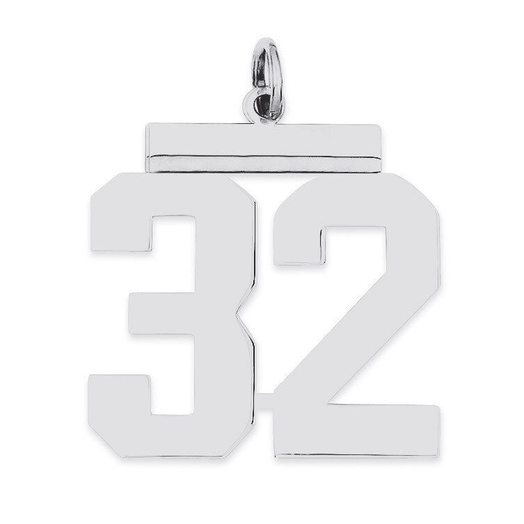 Charm Number 32 Polished Sterling Silver Large QPL32, MPN: QPL32, 191101280832