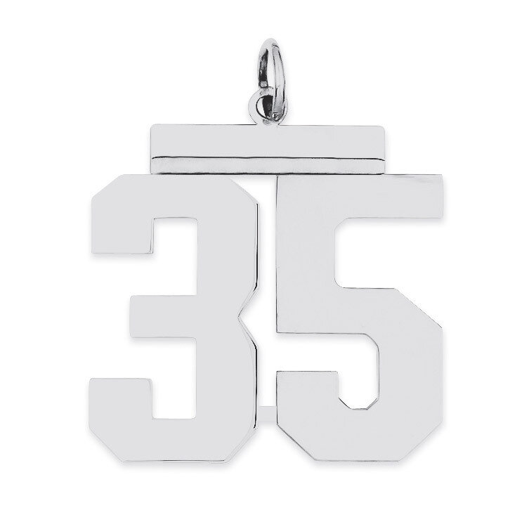 Charm Number 35 Polished Sterling Silver Large QPL35, MPN: QPL35, 191101280863