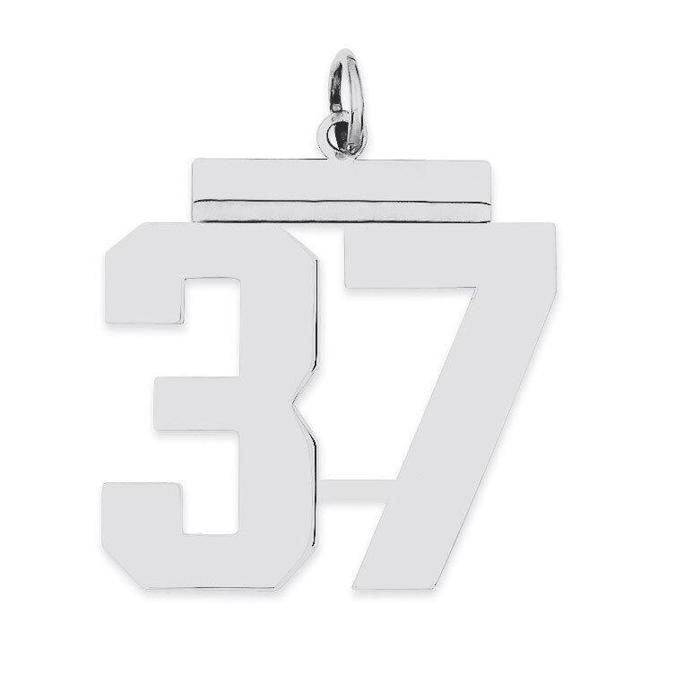 Charm Number 37 Polished Sterling Silver Large QPL37, MPN: QPL37, 191101280887