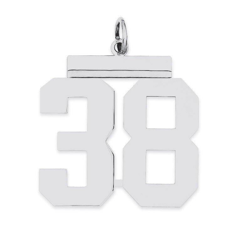 Charm Number 38 Polished Sterling Silver Large QPL38, MPN: QPL38, 191101280894