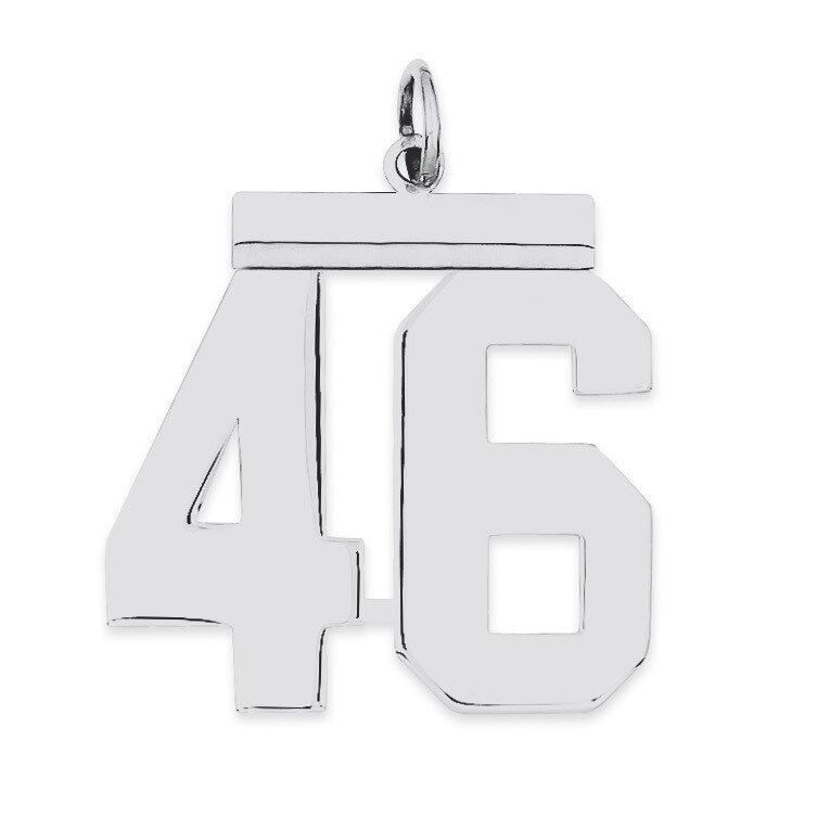 Charm Number 46 Polished Sterling Silver Large QPL46, MPN: QPL46, 191101280962