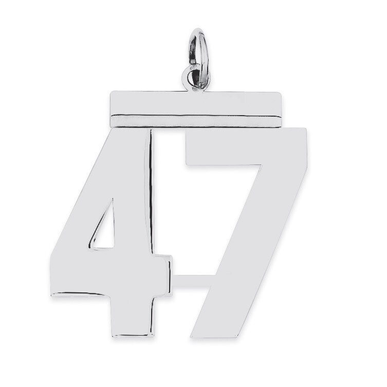 Charm Number 47 Polished Sterling Silver Large QPL47, MPN: QPL47, 191101280979