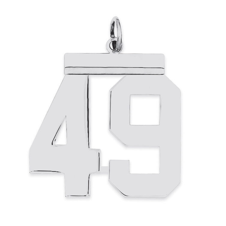 Charm Number 49 Polished Sterling Silver Large QPL49, MPN: QPL49, 191101280993