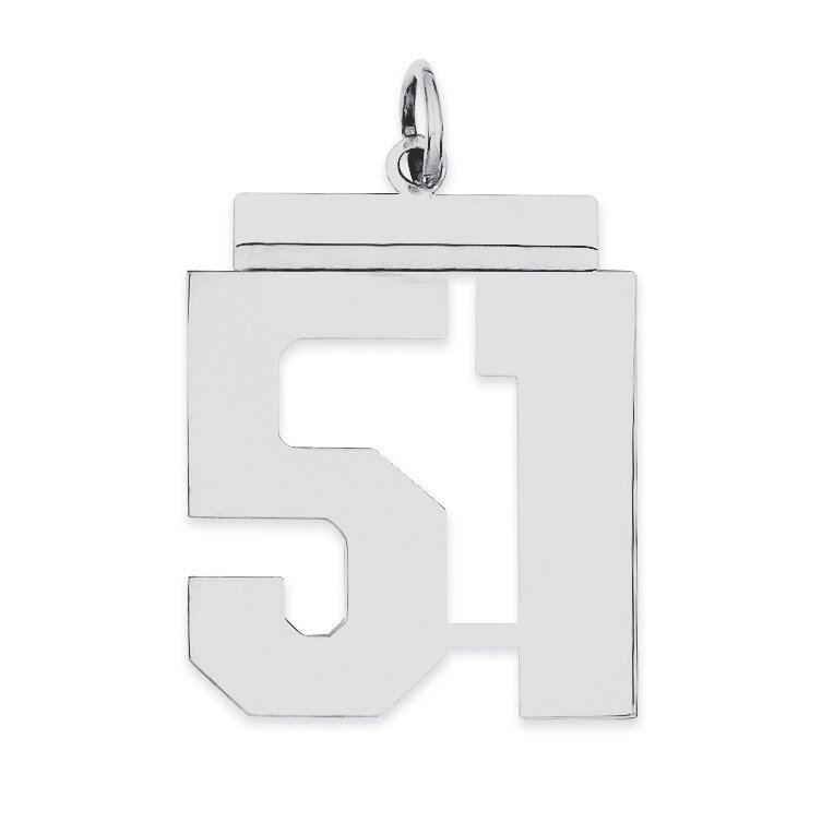 Charm Number 51 Polished Sterling Silver Large QPL51, MPN: QPL51, 191101281013