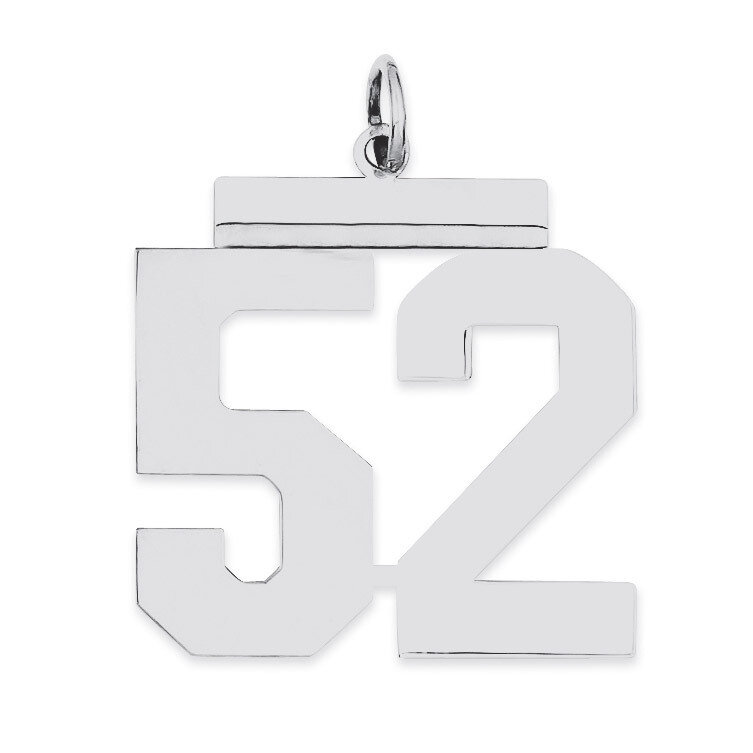 Charm Number 52 Polished Sterling Silver Large QPL52, MPN: QPL52, 191101281020