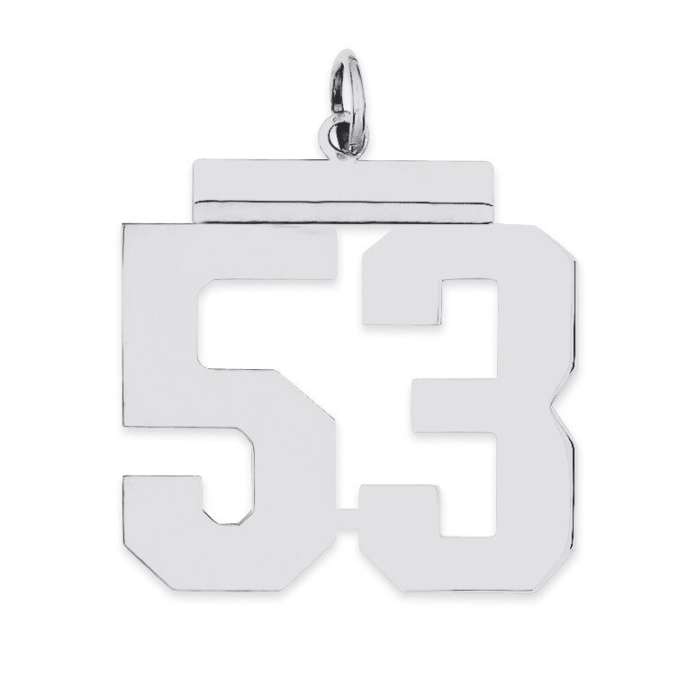 Charm Number 53 Polished Sterling Silver Large QPL53, MPN: QPL53, 191101281037