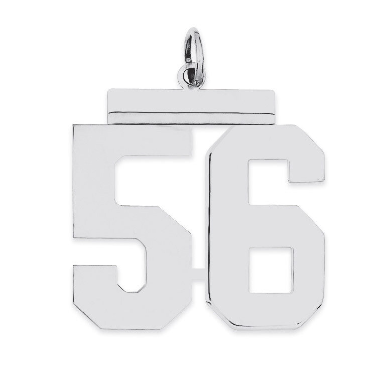 Charm Number 56 Polished Sterling Silver Large QPL56, MPN: QPL56, 191101281068