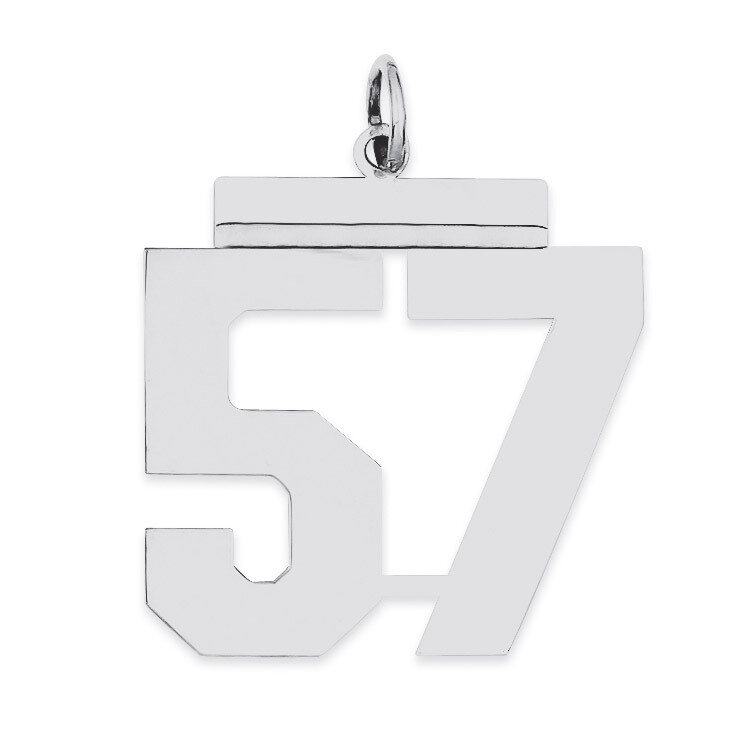 Charm Number 57 Polished Sterling Silver Large QPL57, MPN: QPL57, 191101281075