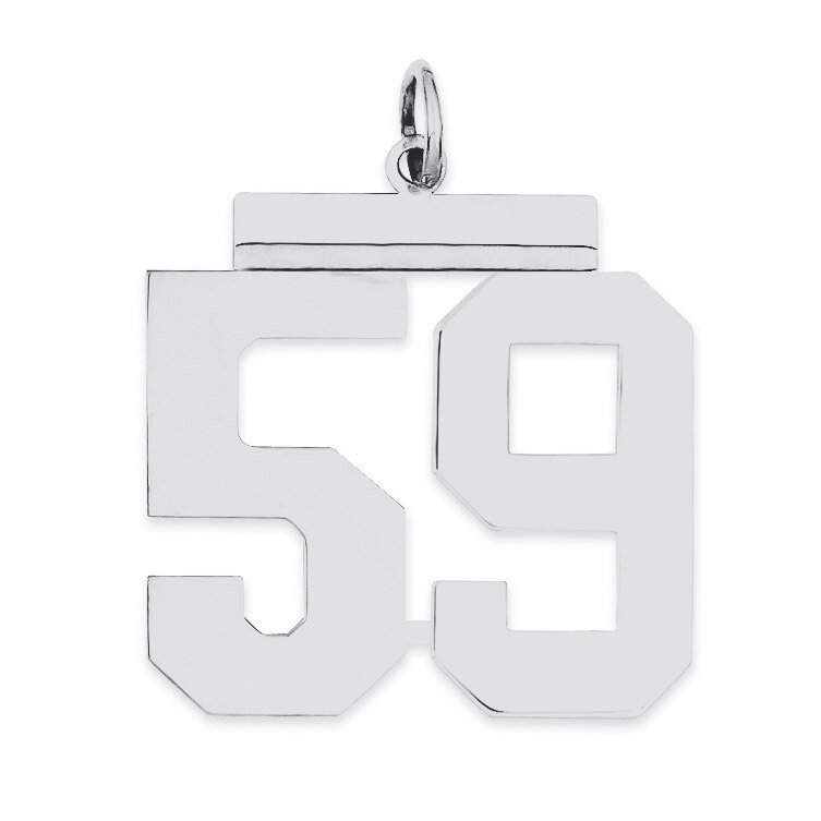 Charm Number 59 Polished Sterling Silver Large QPL59, MPN: QPL59, 191101281099