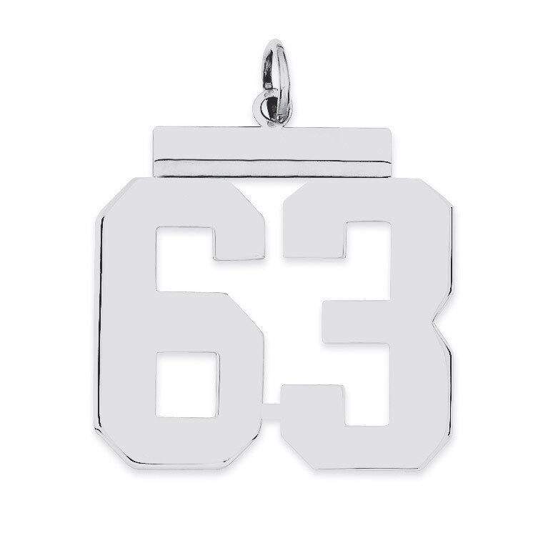 Charm Number 63 Polished Sterling Silver Large QPL63, MPN: QPL63, 191101281136