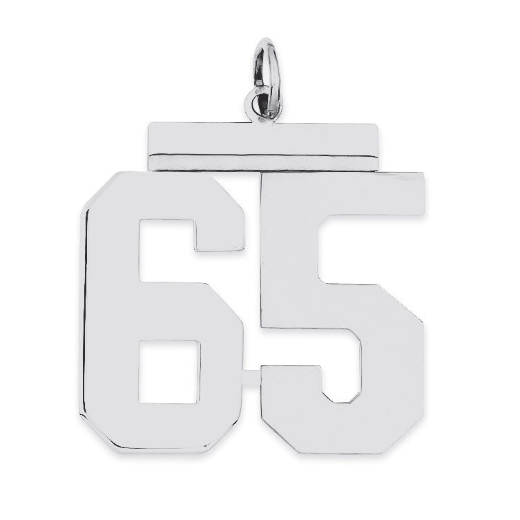 Charm Number 65 Polished Sterling Silver Large QPL65, MPN: QPL65, 191101281150