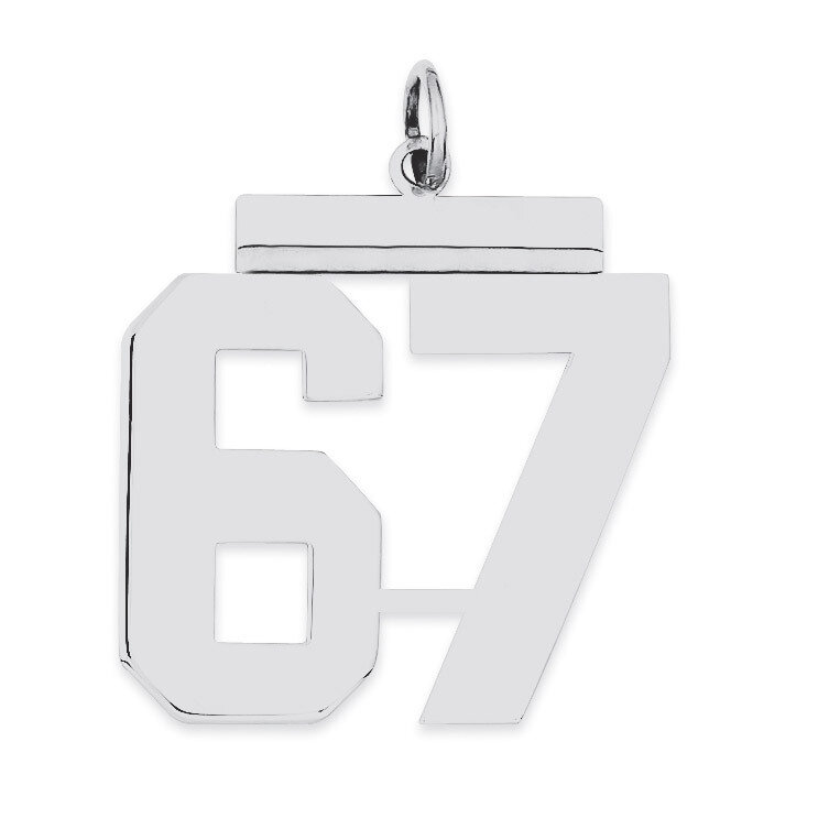 Charm Number 67 Polished Sterling Silver Large QPL67, MPN: QPL67, 191101281174